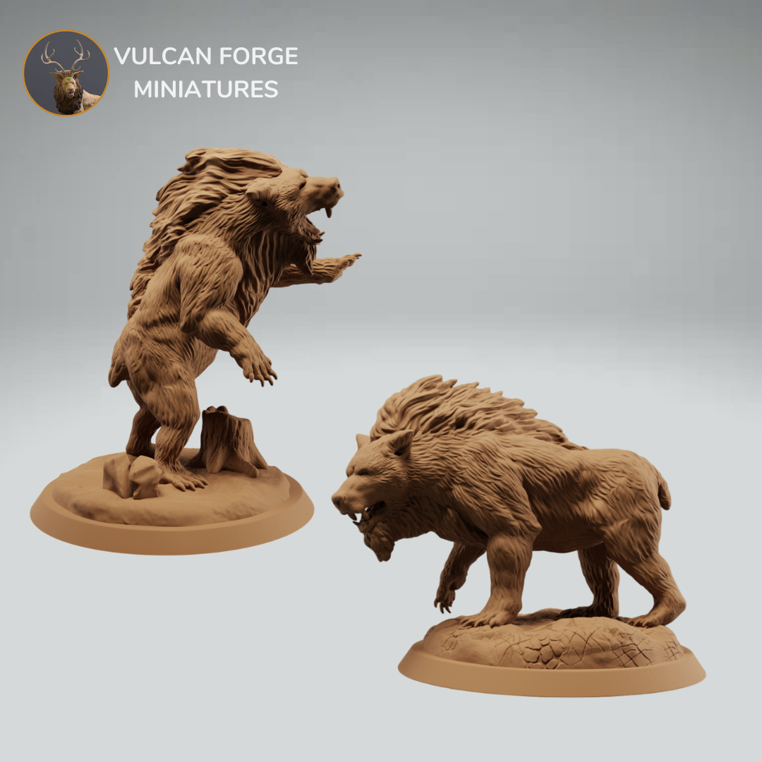 Giant Dire Bear DND miniatures, Pre-supported